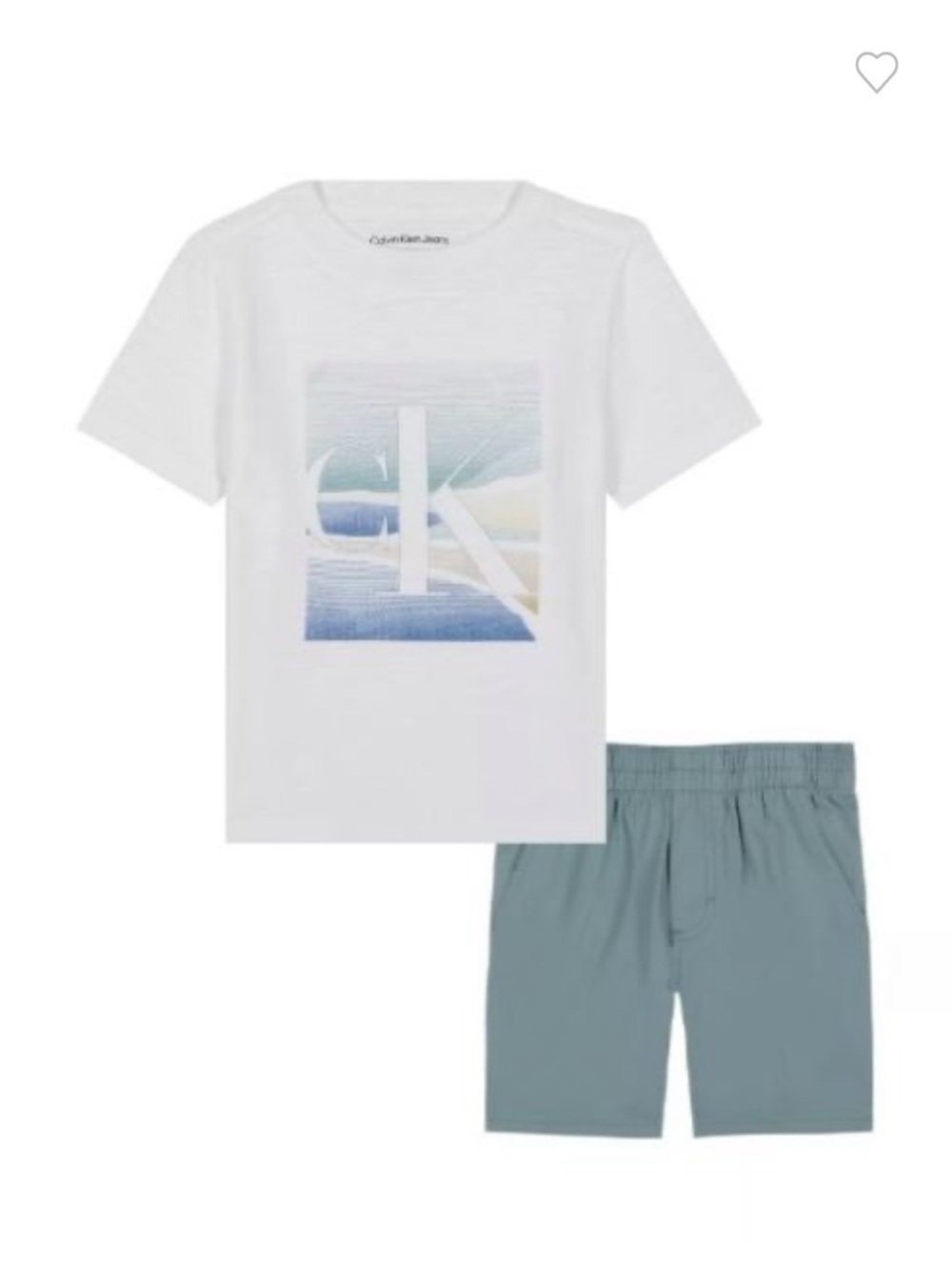 Calvin Klein Jeans 2 Piece Set White/Sage NWT IN PACKAGE